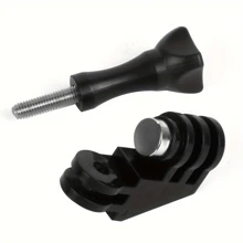 Adaptador de codo de dirección de 90 grados con tornillo de mariposa para GoPro Hero 12, 11, 10, 9, 8, 7, 6, 5, 4, Session, 3+, 3, 2, 1, Hero (2018), DJI Osmo Action Session, AKASO Session, SJCAMSession, cámaras de acción - Negro - Ver 1