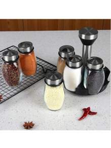 单层/双层厨房调味瓶套装学校用品，圣诞礼物 - 透明 - 查看 5