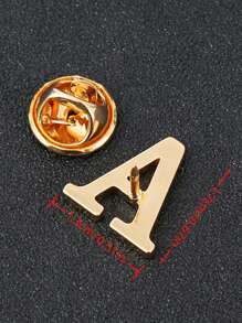 1pc Personalized 26pcs English Letter Metal Lapel Pin, Silver Color, Suitable For Jacket Or Sweater Decoration, Everyday Wear For Couples - Brooch - View 11