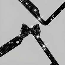 1pc/2pcs Stylish Shiny Butterfly License Plate Frames Upgrade Your Car - Great For Women And Girls!