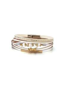 1pc Boho Style Healing Crystal Stone Bead Bracelet With Magnetic Buckle For Ladies A Surprise Gift For Ladies - Multicolor - View 11