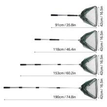 Fishing Landing Net With Telescopic Handle, Foldable & Collapsible, Lightweight Aluminum Alloy Frame, Portable Long Handle For Bird & Fish Catch And Release