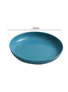 1 件 PP 盘子，现代深灰色圆形餐盘，适合餐桌