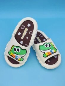 1 Paar Kinder Cartoon PVC Offene Zehensandalen, bequem rutschfest für Zuhause, Badezimmer, Sommer