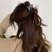 1 Peça Presilha de Cabelo Estilosa, Simples e Fofa em Xadrez Preto e Branco, Acessório de Cabelo para Todas as Estações para Mulheres, Boho Casual, Presilha de Cabelo, Grampo de Cabelo, Clipe de Cabelo, Pinça de Cabelo