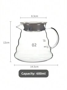 1pc Heat Resistant Glass Coffee & Tea Pot With Lid, Cloud-Shaped Pour Over Coffee Maker, Drip Filter Coffee Cup, Coffee Utensil,Coffee Drinking Kit, Coffee Camping Kit, Home Coffee Drinking Kit, School Supplies Back To School