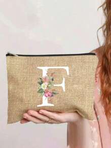 1 túi đựng mỹ phẩm in chữ cái A-Z, quà tặng cho bé gái, túi đựng đồ in họa tiết chữ cái tối giản phong cách retro dễ thương, túi trang điểm, túi đựng đồ nhỏ, túi đựng đồ vệ sinh cá nhân, ví cầm tay, túi đựng đồ gấp gọn nhẹ, túi mua sắm tối giản, ví cầm tay quà tặng giáo viên, túi đựng đồ cho y tá/bác sĩ/giáo viên, thích hợp để đựng đồ trang điểm cá nhân khi đi du lịch, túi đựng mỹ phẩm, túi đựng đồ trang điểm. - Màu Khaki - Xem 34