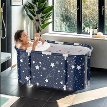 Foldable Bathtub Without Installation, Adult Bath Tub For Soaking/Sweating/Sauna, Multifunctional Bathing Bucket Bathroom Decor Summer Bathroom Accessories Back To School