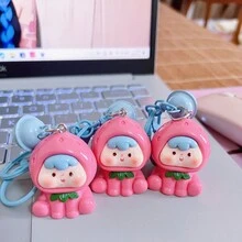 New 3D Fruit Pompom Bell Keychain, Girl's Sweet Style Student Accessory, Best Friend/Couples Gift - According to Style - View 6