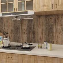 1 Roll Self-Adhesive Wood Grain Wallpaper, Vintage Furniture Sticker, Removable Tabletop Contact Paper, Vinyl Peelable Wallpaper For Kitchen Cabinet Shelves