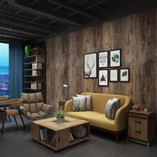 1 Roll Self-Adhesive Wood Grain Wallpaper, Vintage Furniture Sticker, Removable Tabletop Contact Paper, Vinyl Peelable Wallpaper For Kitchen Cabinet Shelves