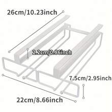 1 pieza Soporte para copas de vino - Estante para copas debajo del gabinete, soporte para almacenamiento de copas de vino, organizador de metal para bar y cocina - Multicolor - Ver 11