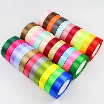 1 件丝带 DIY 手工玫瑰发夹，1cm/2cm 宽 22m 长缎带，蛋糕糖果盒包装装饰丝带，婚礼用品