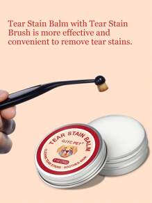 Pet Tear Stain Prevention Balm With Pro Powder Brush,Eye Care For Dogs And Cats, Natural Safe Repel Tears,Gently Cleanses Effective & Non-Irritating,1 Oz