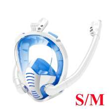 Máscara de snorkel de cara completa con tubo doble para natación y buceo, set de snorkel, antiempañante y antifugas, visión panorámica de 180°, accesorios de playa, flotador de piscina - Multicolor - Ver 9