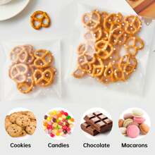 50/100PCS Cookie Bags Self Adhesive Clear Plastic Cellophane Treat Bags For Candy Pastry Packaging Christmas Party Favor Gift Giving,Christmas