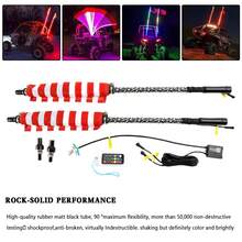 2X 3ft RGB LED Whip Lights Antenna W/ Flag Remote Control For Polaris RZR UTV ATV - 1 Piece - View 7