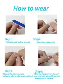 10pcs Handmade Press On Nails - Multicolor - View 5