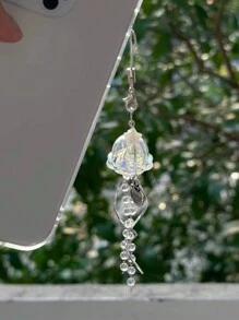 1 件神奇水母透明金属弧形浪漫手机链、钥匙扣，适用于耳机盒、包、手机、钥匙礼品纪念品汽车配件包魅力学院可爱哥特 Y2k - 彩色 - 查看 4
