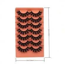 7 Pairs Faux Mink Lashes Fluffy False Eyelashes Full Wispy Lashes 8D Volume Curly Fake Eyelashes - Black - View 2