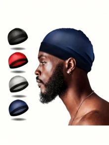 1pc Thickened Silk Breathable Dome Cap For Wig, Cap Size 53CM (Small Size), Wide Elastic Mesh Cap With Wave Edge - Multicolor - View 2