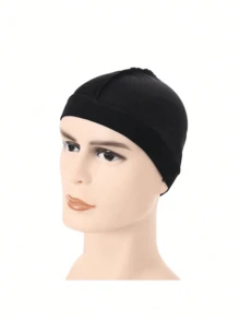1pc Thickened Silk Breathable Dome Cap For Wig, Cap Size 53CM (Small Size), Wide Elastic Mesh Cap With Wave Edge - Multicolor - View 4