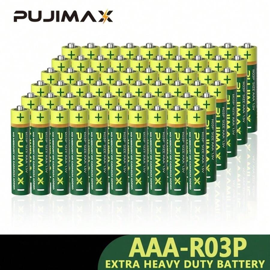 PUJIMAX 20pcs AAA Carbon Battery, Suitable For Remote Control, Alarm Clock, Doorbell, Gas Stove, Water Heater, Car Keys, Gamepad, Flashlight, High Performance, Durable And Long-Lasting [Non-Rechargeable Battery, Do Not Charge] - AAA - View 1
