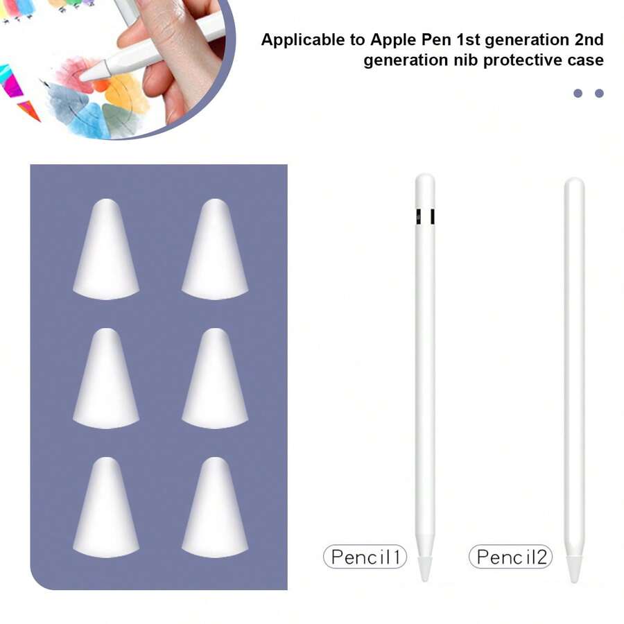 2pcs/5pcs Apple Pencil 1st/2nd Gen Nibs Replacement Protective Caps, Great Choice For Back To School - مقاس واحد يناسب الجميع - مشاهدة 1