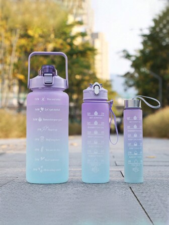 1 件 280/750/2000ml 渐变色塑料吸管运动健身水杯，户外便携式水瓶吸管杯，返校用品