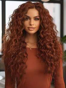 High-Quality 28-Inch Fluffy Orange Mid-Roll Wig, Specially Designed For Women. Heat-Resistant Synthetic Woven Wig, Suitable For Women To Wear During Festivals, Cosplay, Friends' Gatherings And Daily Wear. A Must-Have Gift For Girls On Festivals