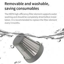 Lydsto H2 Handheld Vacuum 16000Pa Suction 90% Dust Collection Efficiency Double Filtration System Filtration Efficiency>99.5% The Filter Element Supports Water Washing 2-In-1 Brush Is Suitable For Different Scenarios 55*265mm Small Size Is Easy To Carry
