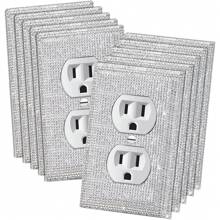 Shiny Silver Rhinestone Wall Plate Cover Decorative Light Switch Cover Bling Rhinestones Switch Covers Wall Plate Cover