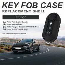 3 Buttons Car Key Remote Control Folding Housing Replacement Fit For Fiat 500 / Punto, Wear-Resistant Keyless Entry Remote Key Fob - Black - View 7