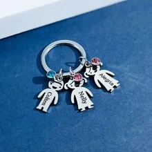 1pc Customized Keychain With 1 To 4 Names Engraved,  Personalized Keyring For Dad, Family Gift For Father's Day,  Mother's Day Stainless, Fashion ,Colorful,Cute,Adorable,Contracted,Funny,Kawaii,Stylish,Unisex,Casual,Cuties Custom,Personalized,Unique,Customized Ideal Gifts For Him Her,Boyfriend,Girlfriend,Family,Friends,Pets,Grandparents,Children For Christmas,For Winter,For Fall/Autumn,For Holiday,For Graduation Finds,Winter Fashion,Christmas Gift,Christmas Decorations,Personalized Christmas Ornaments,Personalized Gifts For Women/Men,Personalized/Customized Keychain,Christmas Accessories - Multicolor - View 17