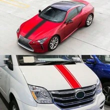 120 x 20 cm Autohaube Abdeckung Streifen Aufkleber universal für Mode Grafiken Auto Tuning Zubehör Vinyl Folie Dekoration Aufkleber