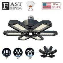 LED Garage Lights 2 Pack, 30000LM Deformable Garage Light Ceiling LED Shop Lights, 150W E26/E27 LED Light Garage Lighting With 6 Adjustable Panels Garage Bulb For Basement, Attic - 2 PCS - View 2