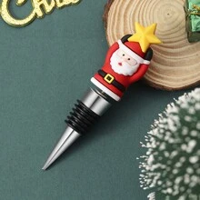 1 pieza Tapón de vino, elementos navideños y de fiesta europea y americana, tapón de vino rojo, recipiente de vino, tapón sellador de vino, regalo creativo para boda, fiesta de cumpleaños, Navidad