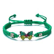 1/7 piezas Pulsera tejida de mariposa colorida de moda, joyería de aleación de estilo bohemio, regalo exquisito, apto para hombres y mujeres, pulsera casual diaria, accesorio de playa de verano, regalo de amistad