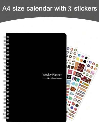 Trees Cuaderno planificador semanal sin fecha, agenda diaria, espiral, establecimiento de objetivos, seguimiento de hábitos, esencial para mujeres de vuelta a la escuela