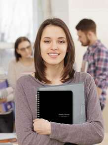 Trees Undated Weekly Planner Notebook, Daily Schedule, Spiral Bound, Goal Setting, Habit Tracker, Essential For Women Back To School - Black - View 5