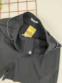 Marrant Shorts With Belt And High Waist Pocket - 黑色 - 查看 3