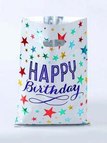 10pcs生日快乐手提袋渐变星糖果袋星星铝膜袋小五角星礼品袋节日礼品袋婚礼礼品袋文具店生日派对聚会聚会万圣节精品店生日派对用品圣诞节 - 彩色 - 查看 10