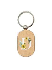 1 件雏菊字母 A-Z 图案木质钥匙扣、首字母木质吊坠、可雕刻的创意小礼物、包包吊坠、木质标签、钥匙扣、戒指、雕刻空白木板、DIY 配件 - 杏色 - 查看 19