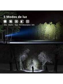 Linterna Led Cree 2000 Lumenes Similar Linterna Lumify X9,Alcance De Proyección 500m. - Negro - Ver 8