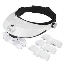 TUNGFULL Headband Magnifier Glasses,  Headset Light Magnifier Glasses Repair Tools LED Magnifying Glass With Light For Elderly Reading Children Students Learning Workers Repair Circuit Tools - White - View 7