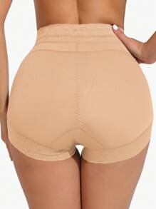 1 件女士塑身收腹短裤提臀塑身衣，带滴胶和防滑设计，适合日常穿着等多种场合 - 米色 - 查看 4