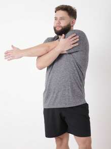 Kit 4 Men's Plus Size Dry Fit Anti-Odor T-Shirts For Gym Training - Xám - Xem 4