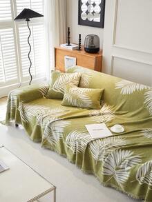 1 tấm chăn phủ ghế sofa hình lá chuối, vỏ bọc ghế sofa tối giản sang trọng, chống trượt, chống bụi, chống trầy xước, sử dụng 4 mùa, hai mặt, thích hợp cho phòng khách, phòng ngủ, phòng học - màu xanh lá - Xem 9
