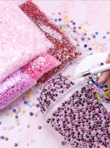 2mm,3mm,4mm,5mm,6mm,8mm,10mm,7 Sizes Non-AB Normal Colors Flat Back Half Round Pearls, Multi Colors Crystal Gems Non Hot Fix DMC Jewelry Rhinestones Beads Stones Diamond 3D Pattern Design Accessories Glitter Manicure Decal Decorations For Clothes,Bag,Shoes,Cups,Phone Covers,Handicrafts,Diy Trim. - Non-aB Colors - View 5