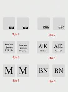 1 Pair Customized Engraved Square Cufflinks, Personalized Text Cufflinks Gift For Boyfriend, Unique Gift For Dad, Father's Day Gift, Valentine's Day Gift, Christmas Gift - Black - View 4